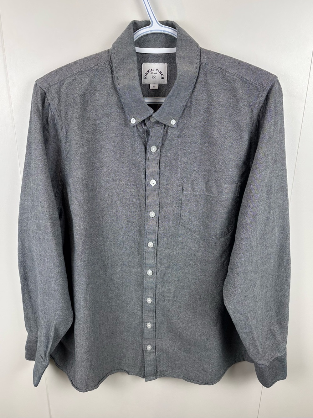 Kirrin Finch Light Black Oxford Dress Shirt 20 Cotton Button Down Preppy Classic